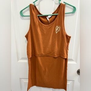 Latched mama ribbed tank orange m